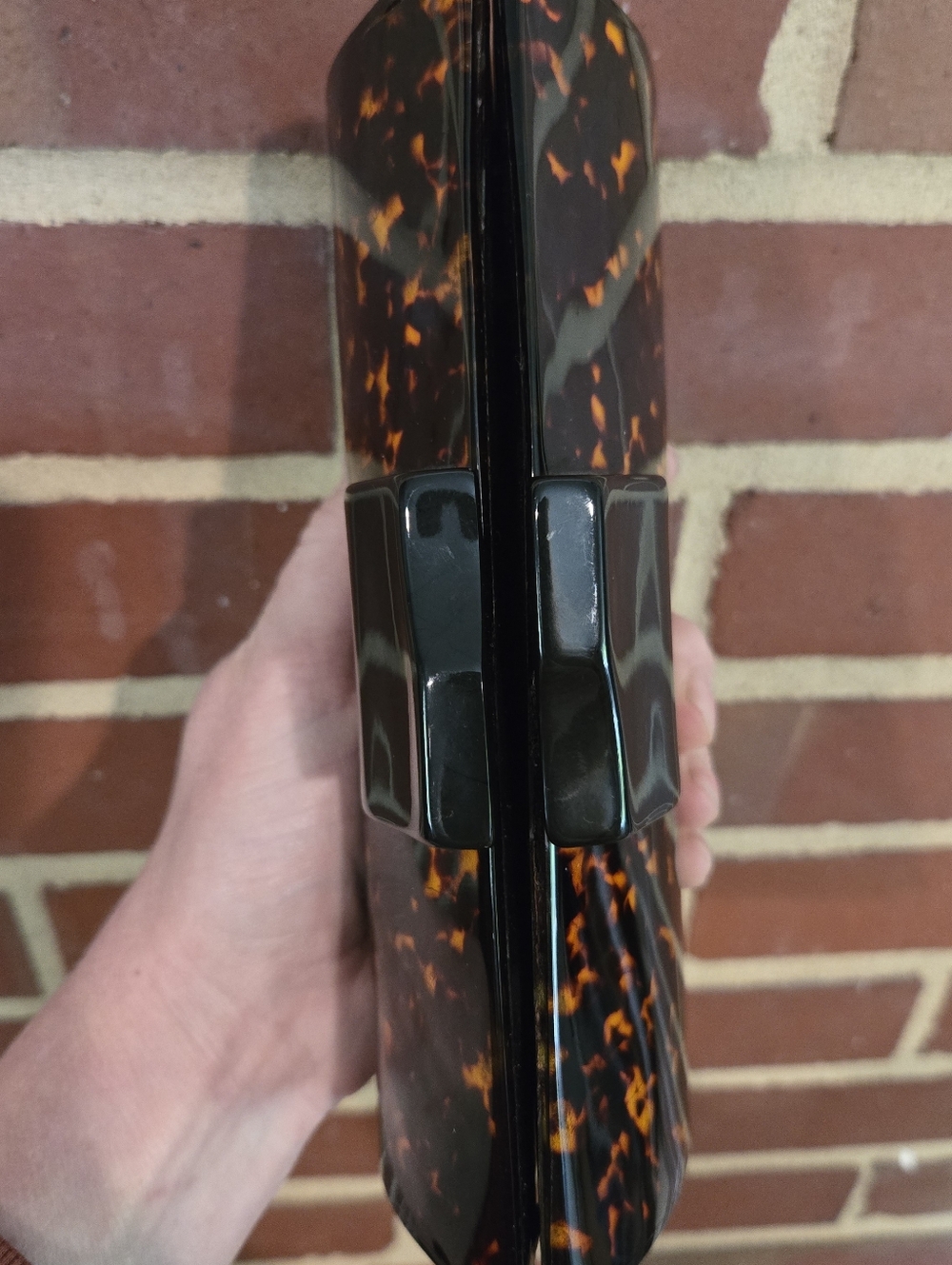 J.Crew Tortoiseshell Acrylic Clutch | Subtle Magnetic Closure | Evening Bag - Picture 5 of 11